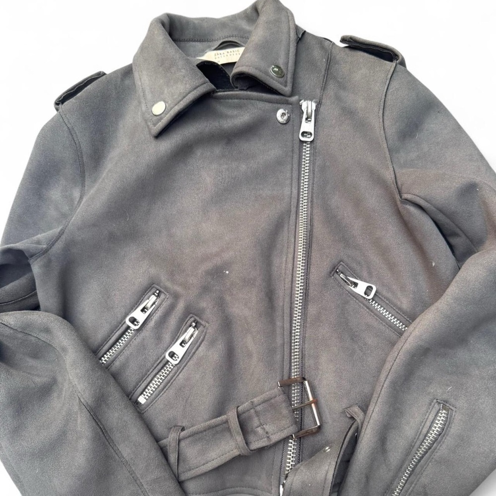 Zara Gray Suede Jacket